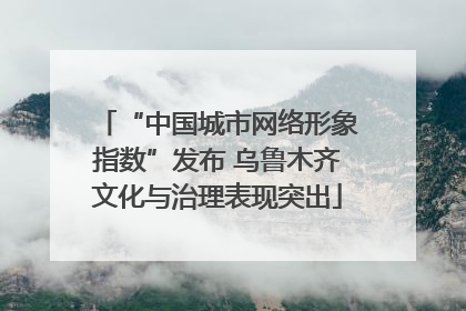 “中国城市网络形象指数”发布 乌鲁木齐文化与治理表现突出
